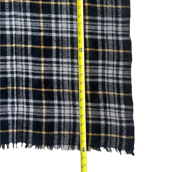 Isabel Marant Suzanne Black/White Checkered Plaid Patterned Scarf Cashmere Wool - Picture 6 of 6